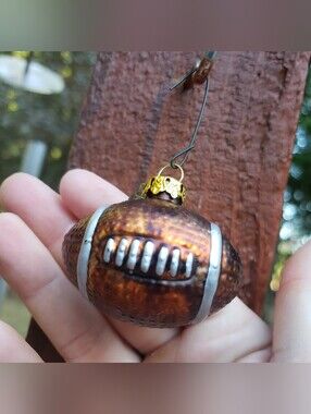 (1) Vintage Dept 56 Mini Football Hanging Christmas Ornament